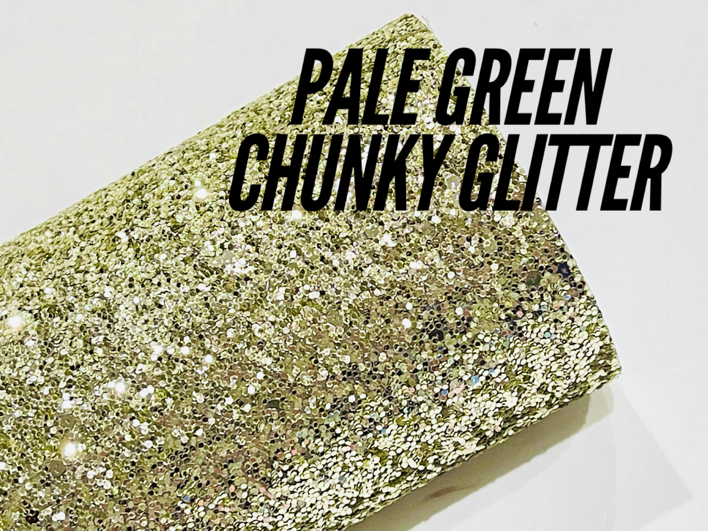 Pale Green Chunky Glitter Fabric Sheet
