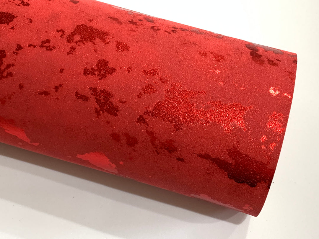 Red Metallic Smooth 0.8mm Leatherette