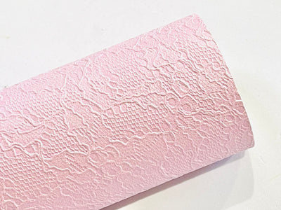 Pink Lace Embossed Leatherette