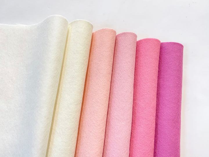 Shades of Pink Merino Wool Felt Bundle