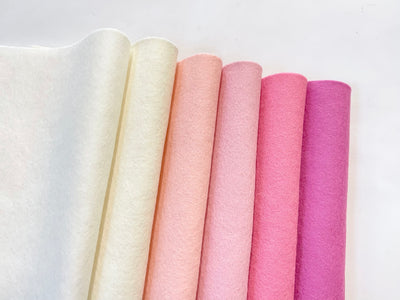 Shades of Pink Merino Wool Felt Bundle