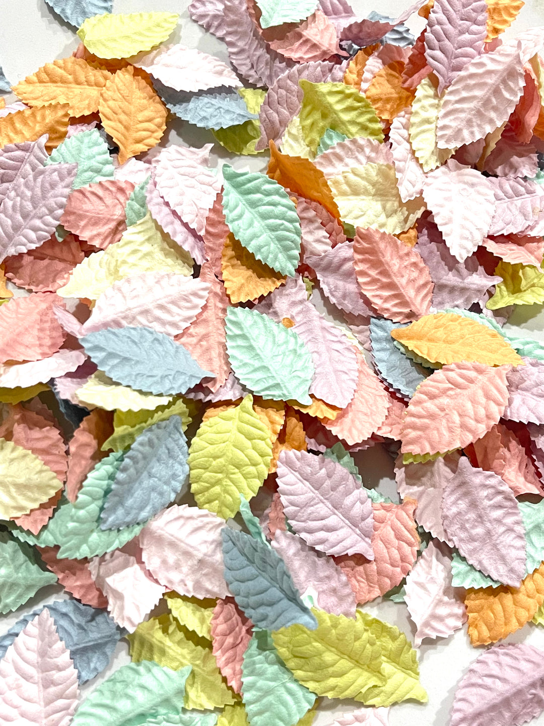 50 pcs Pastel Candy Mulberry Paper Leaves