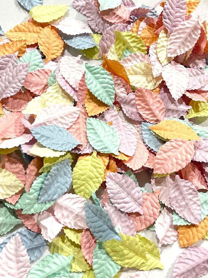 50 pcs Pastel Candy Mulberry Paper Leaves