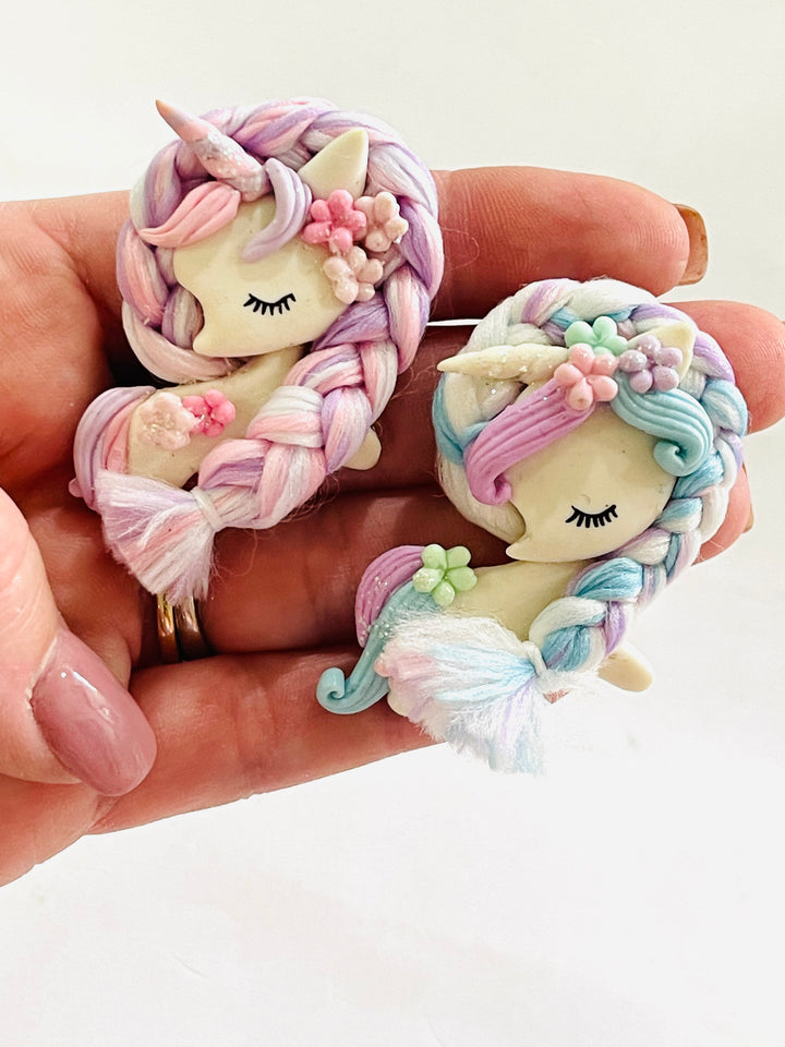 Magical Unicorn Bow Clay Embellishments - Choice of 5