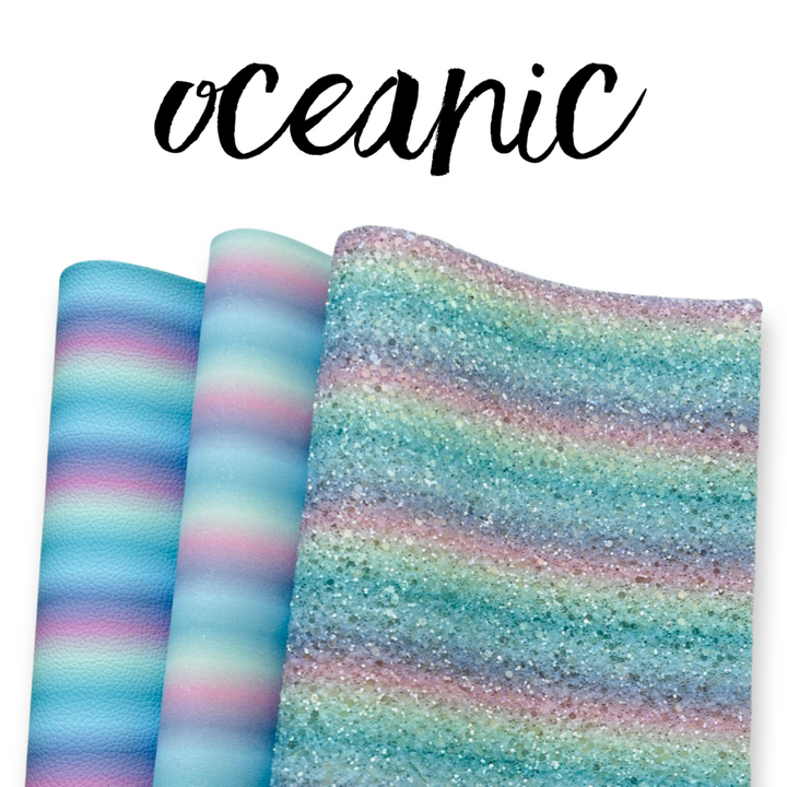 NOUVEAU Oceanic Ombré Rayé Premium Feutré Grosses Paillettes