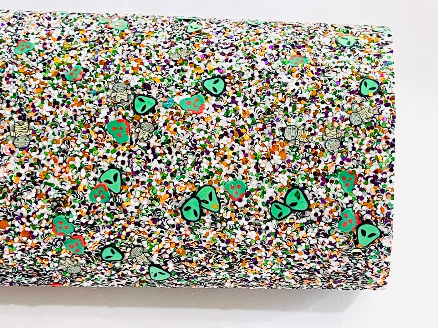 $2 Alien Zombie Sequin Chunky Glitter Fabric Sheet