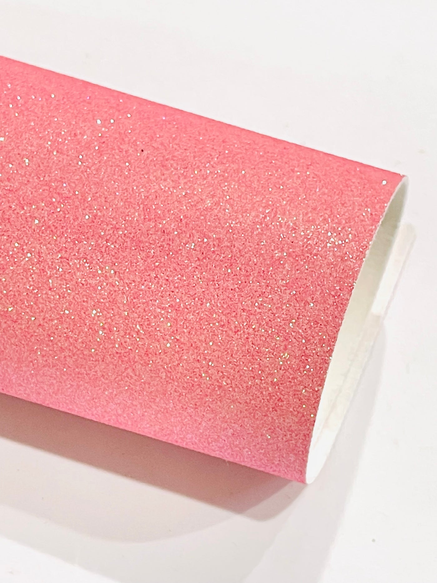 Strawberry Pink Sandy Fine Glitter Leather