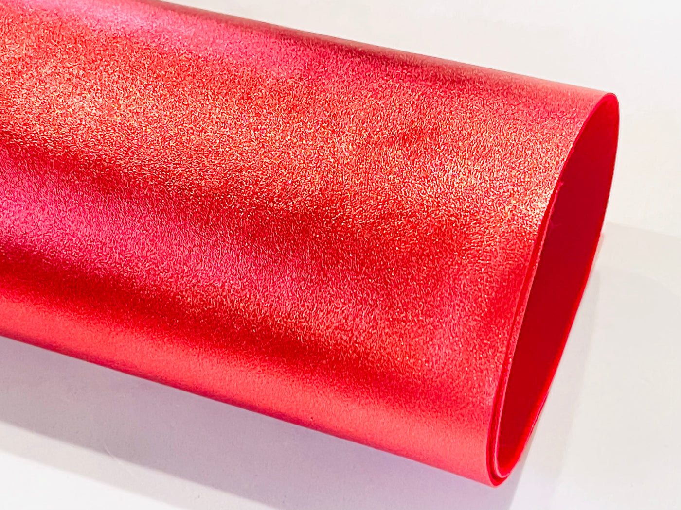 Red Metallic Smooth Faux Leatherette