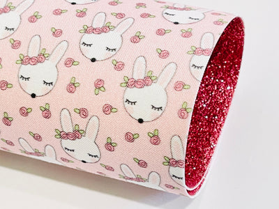 Rosey Bunny Artisan Fabric Felt with Chunky Glitter Combo option