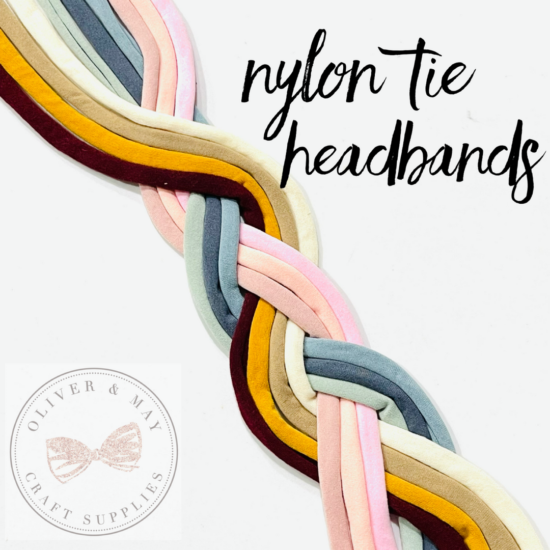 Nylon Tie Back Headbands 5 packs