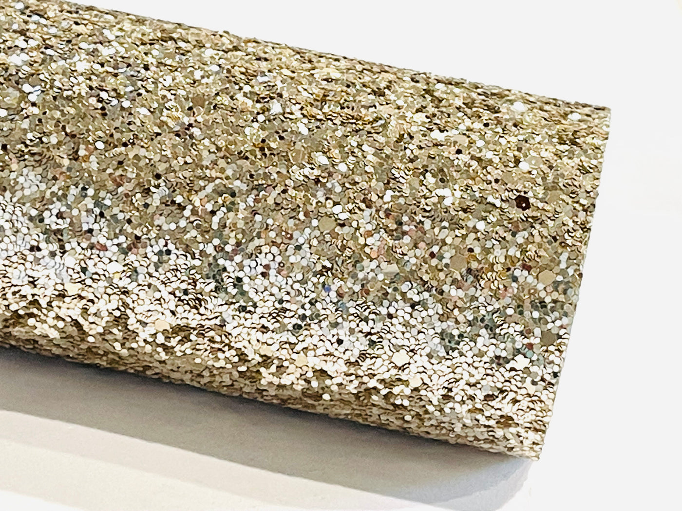Very Pale Gold Chunky Glitter Fabric
