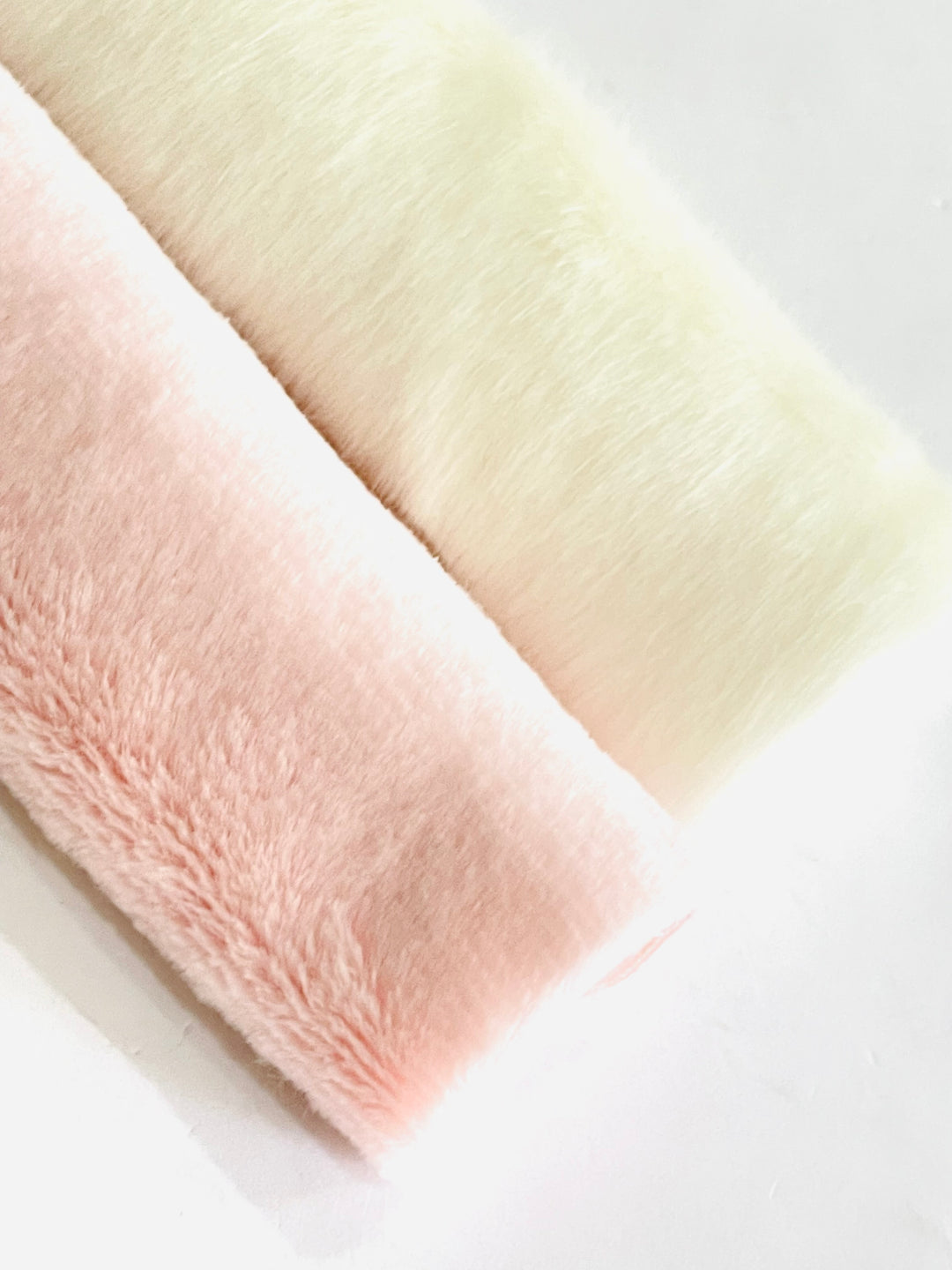 Faux Fur Fabric Sheets - Baby Pink and White