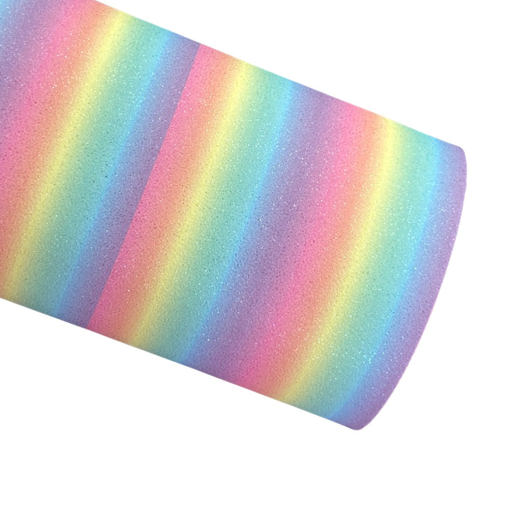 Brighter Rainbow Ombré Glitter Suede Leatherette