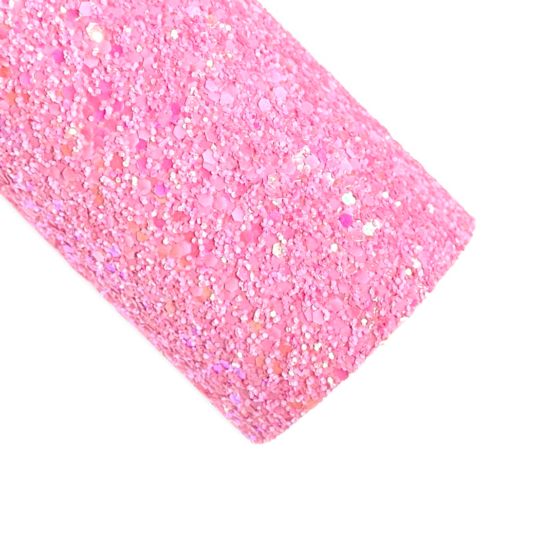 Bubblegum Pink Chunky Glitter Leather