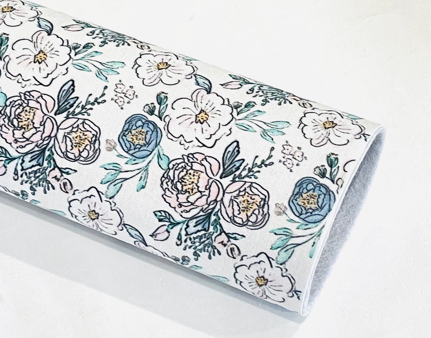 Sweet Periwinkle Rose Floral Artisan Fabric Felt Sheet