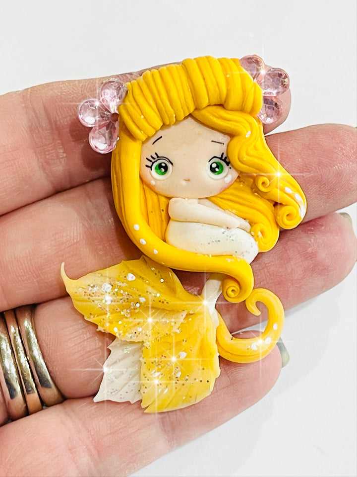 Mermaid Princesses Bow Clay Embellishments