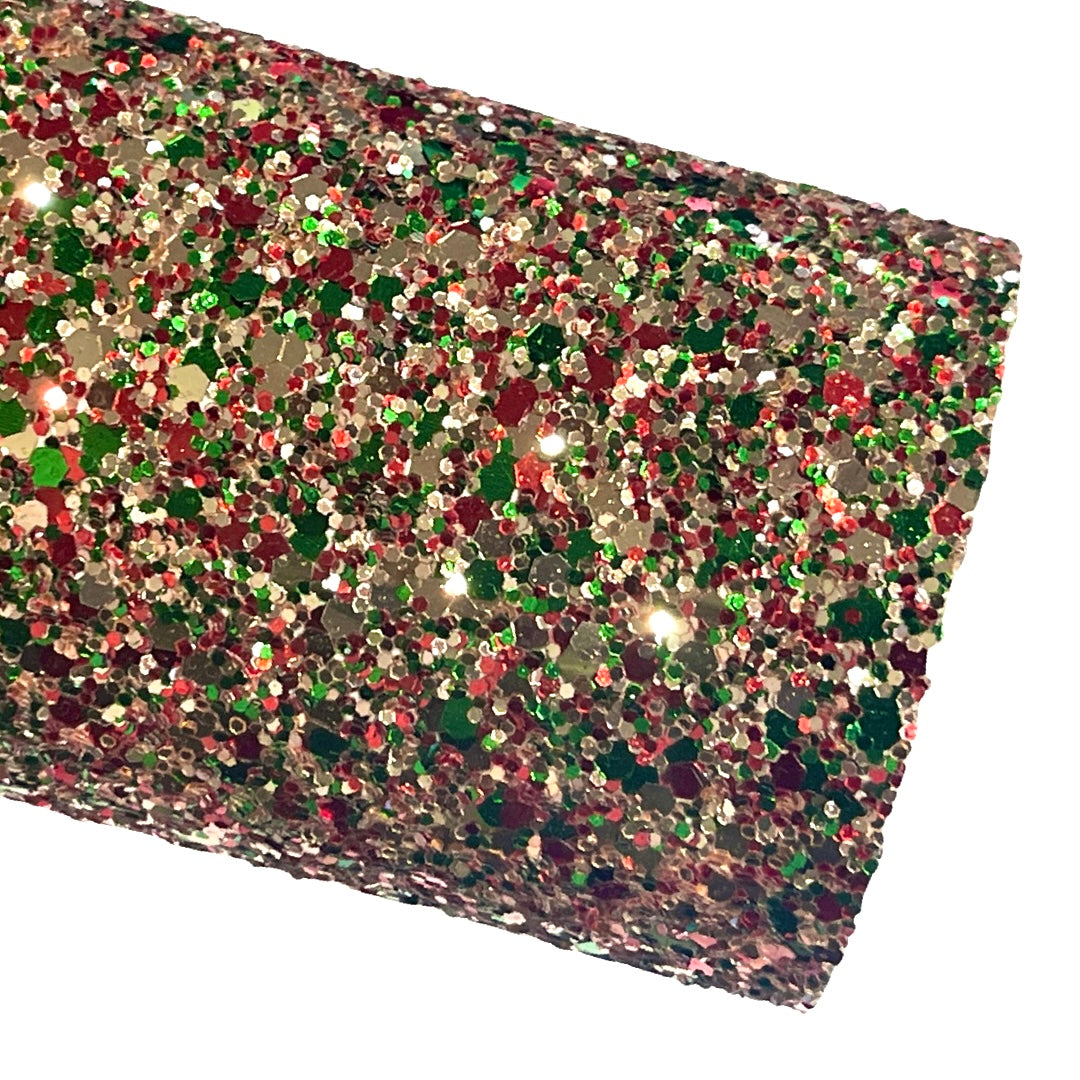 Christmas Sparkle Glitter - Gold, Red and Green Chunky Glitter - Premium Felted Glitter