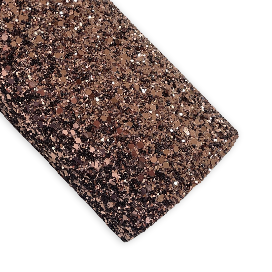 Cuir à grosses paillettes Chocolate Haze