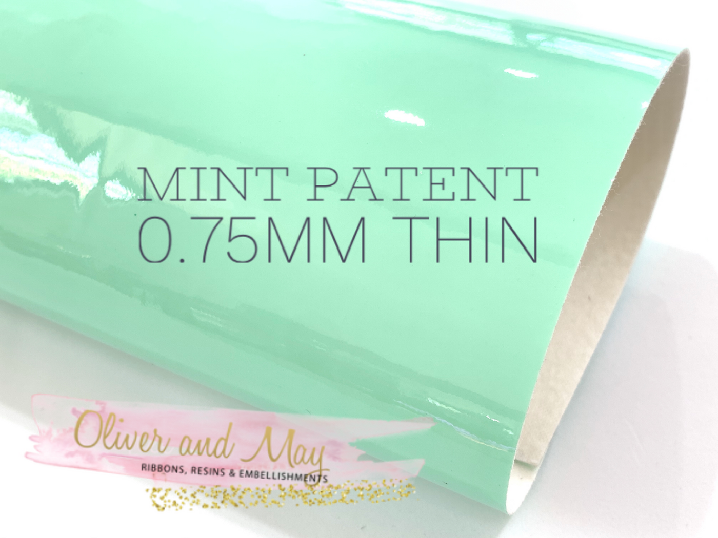 Mint Patent Leather A4 Sheet Glossy Smooth PU Leatherette - 0.75mm