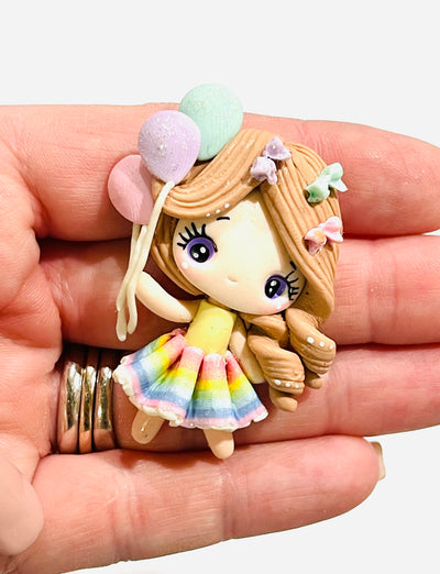 Rainbow Party Girls Clay Embellishments