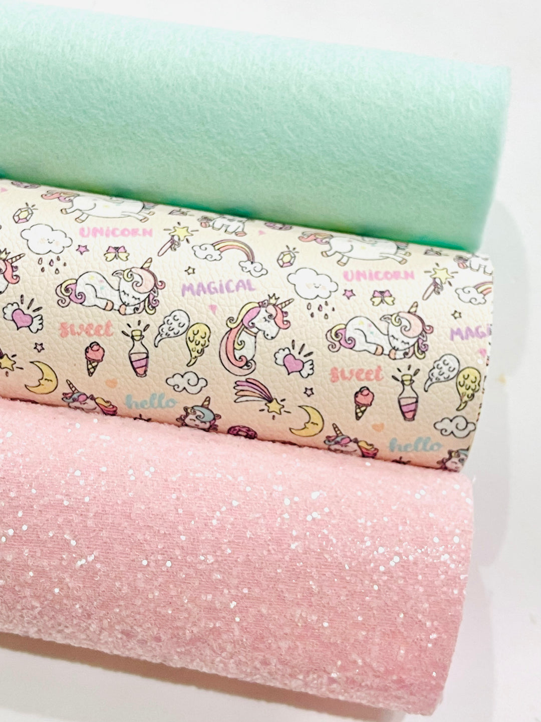 Unicorn Print Faux Leatherette Sheet