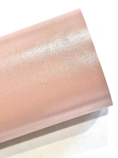 Nude Pink Metallic Smooth Faux Leatherette