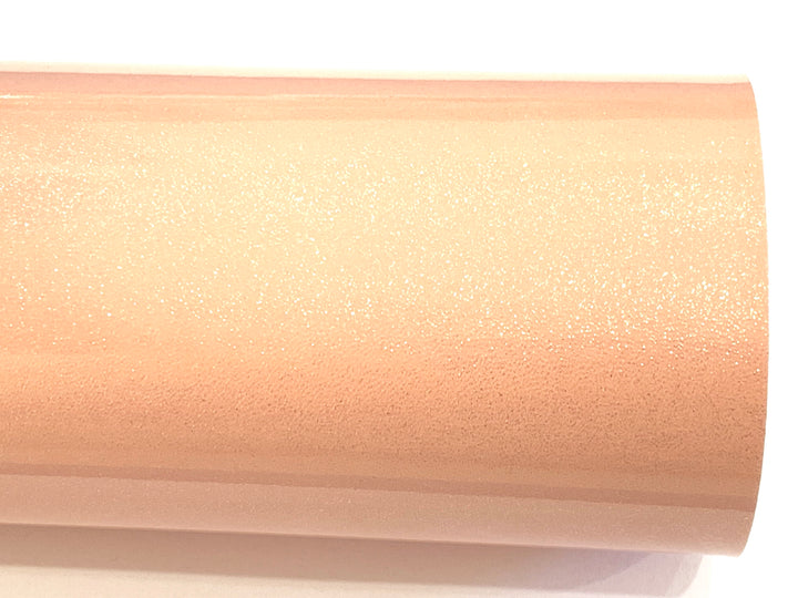 Powder Pink Glitter Patent Smooth Glossy Leatherette