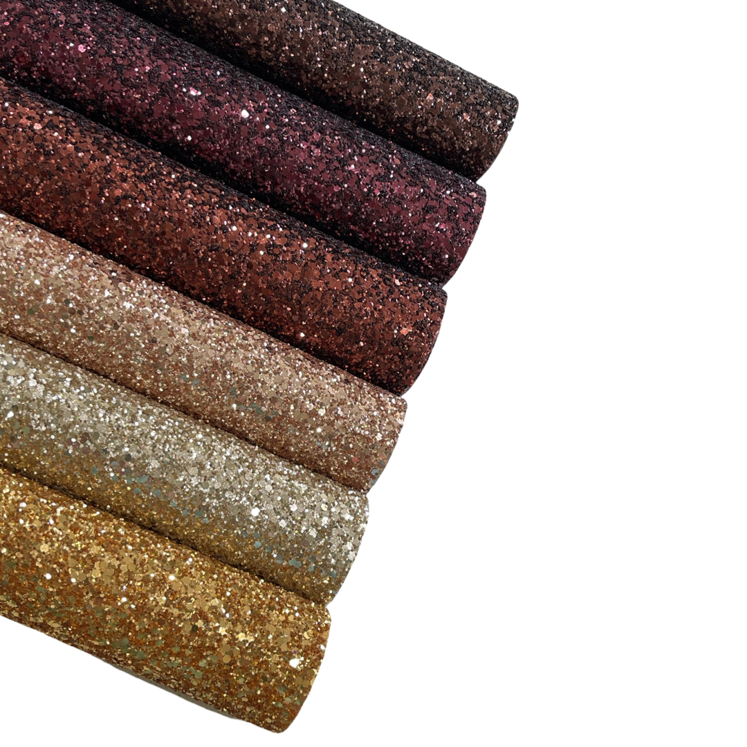 Glam Brown & Gold Premium Glitter Bundle - 6 sheets
