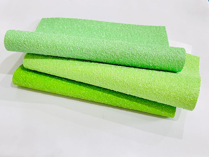 Green Chunky Glitter Fabric Sheets