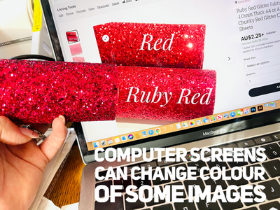 Ruby Red Chunky Glitter Fabric Sheet