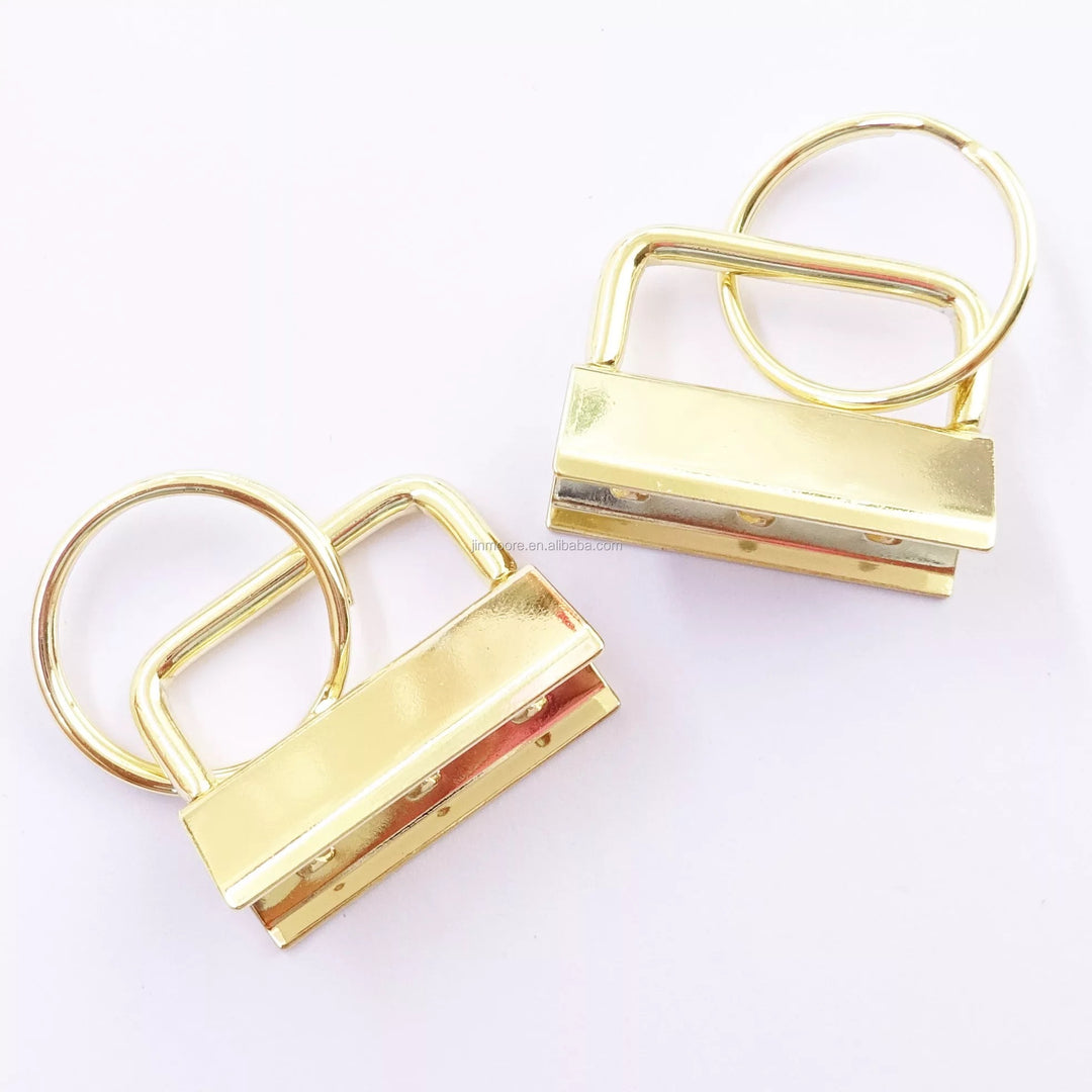 Matériel de porte-clés doré Porte-clés de 1 pouce (25 mm) avec anneau fendu de 25 mm
