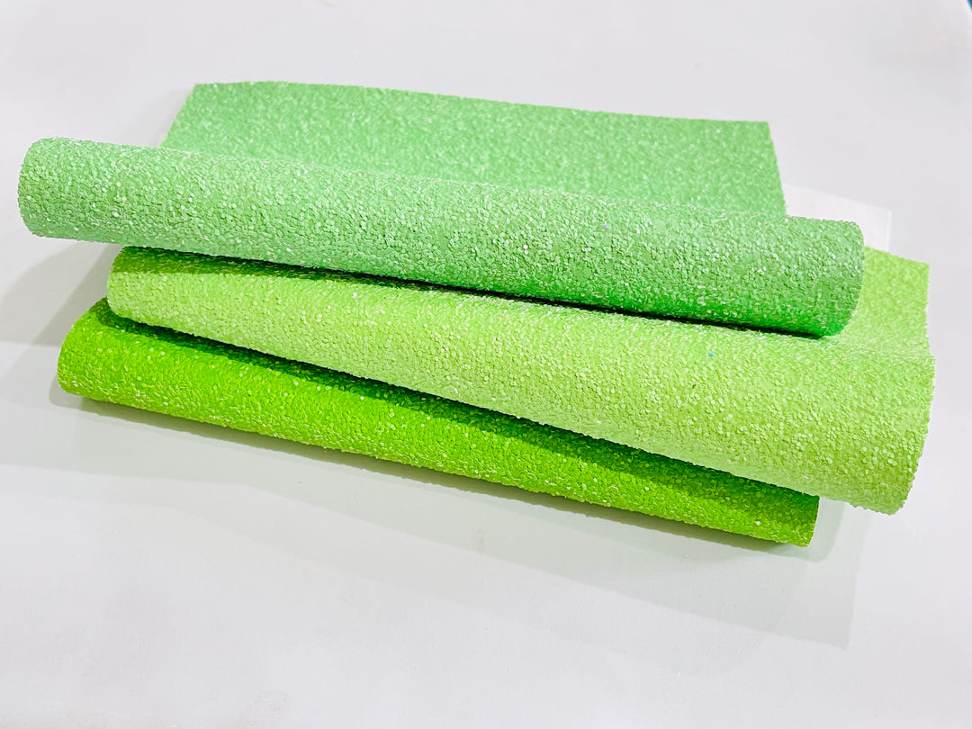 Feuilles de tissu à paillettes épaisses vert lime vif