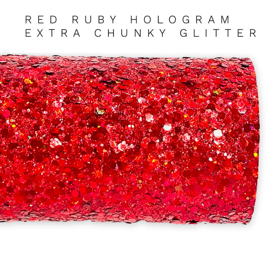Red Ruby Hologram Super Chunky Glitter