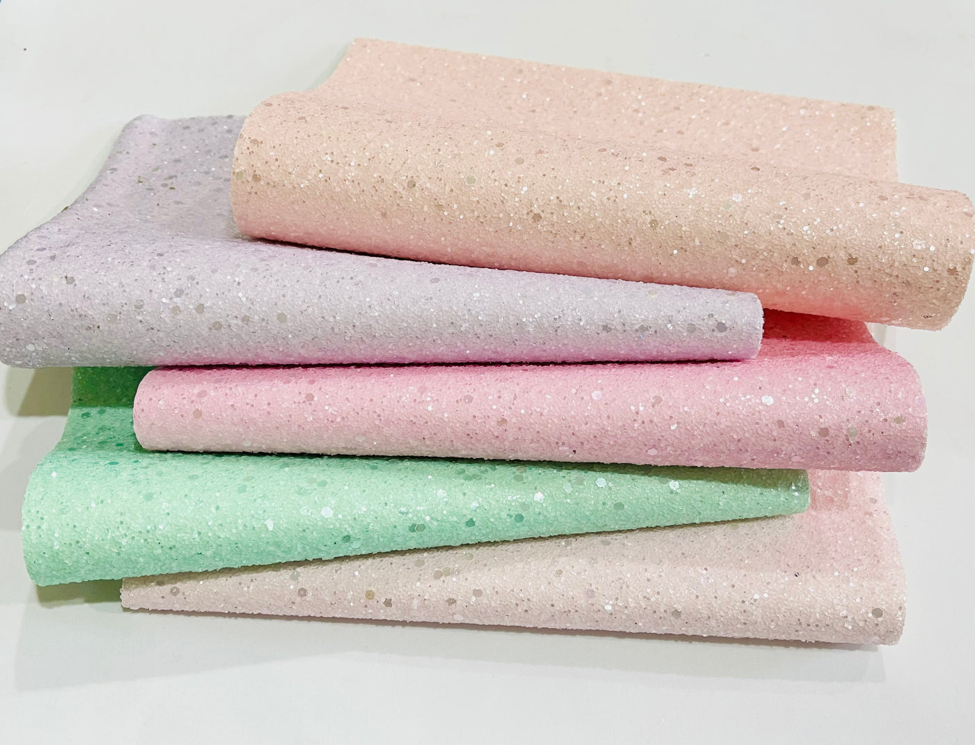 Baby Pink Frosted Pastel Chunky Glitter with Hexagonal Sequins