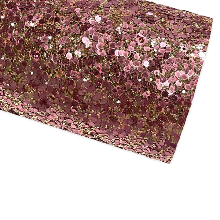 Vintage Pink and Champagne Gold Sequin Glitter