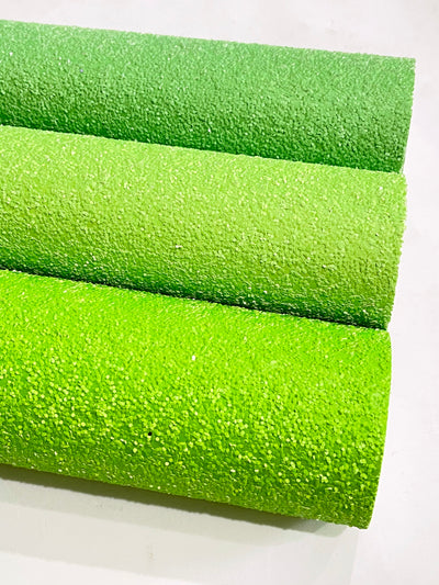 Bright Lime Green Chunky Glitter Fabric Sheets