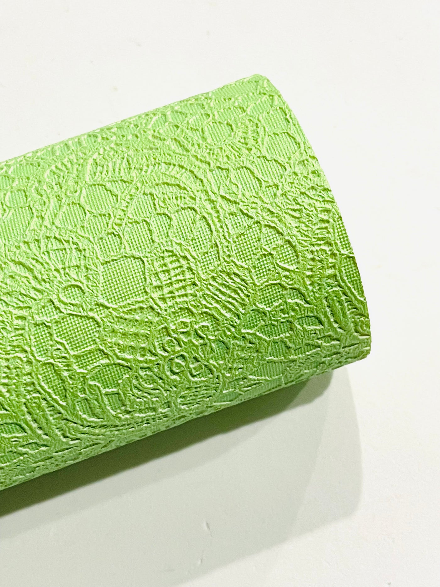 Apple Green Gelato Lace Embossed Faux Leatherette Sheet