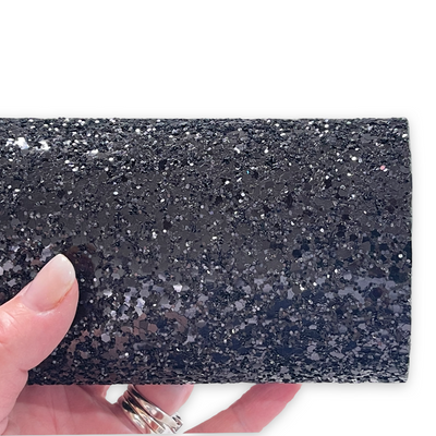 Glam Black Chunky Glitter Leather