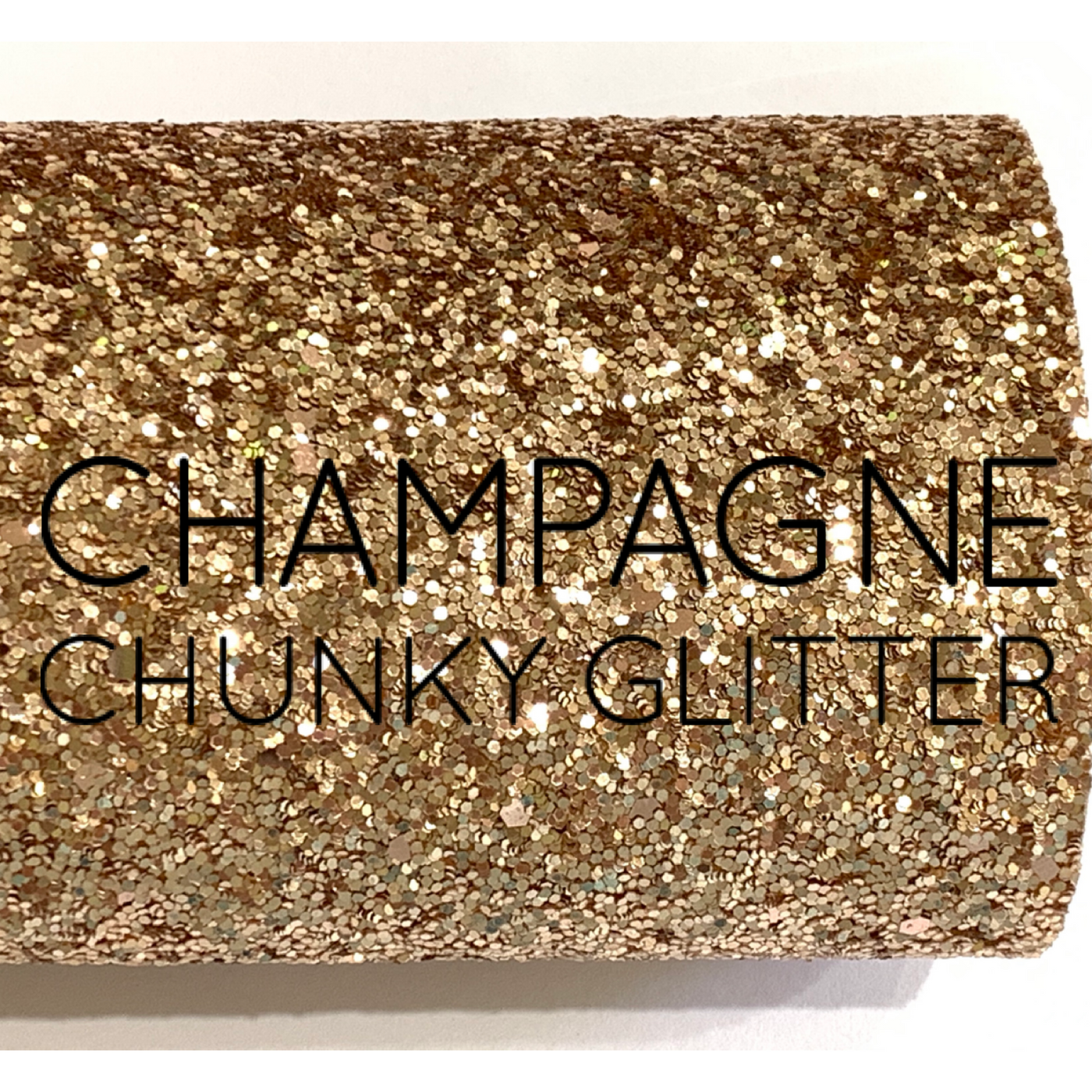 Rolled Yard Champagne Gold Chunky Glitter - 30cm x 137cm