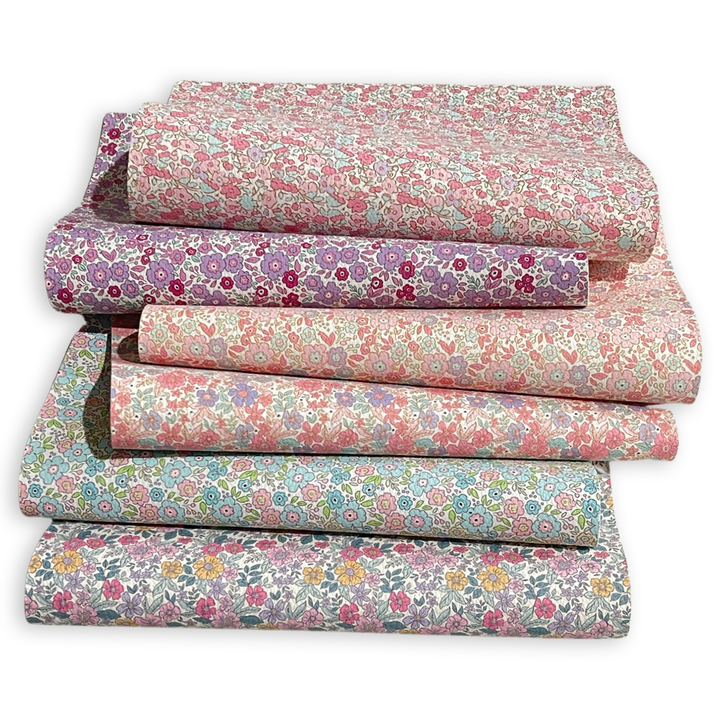 Peach Purple Floral Print Leatherette