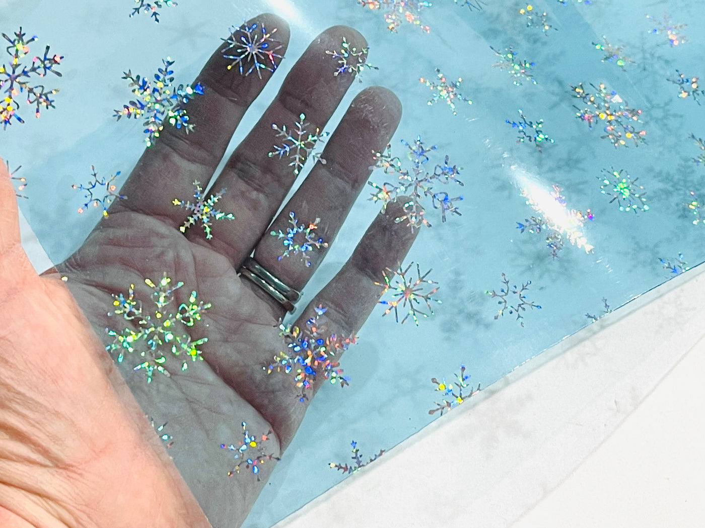 Blue Snowflake Clear Sheet