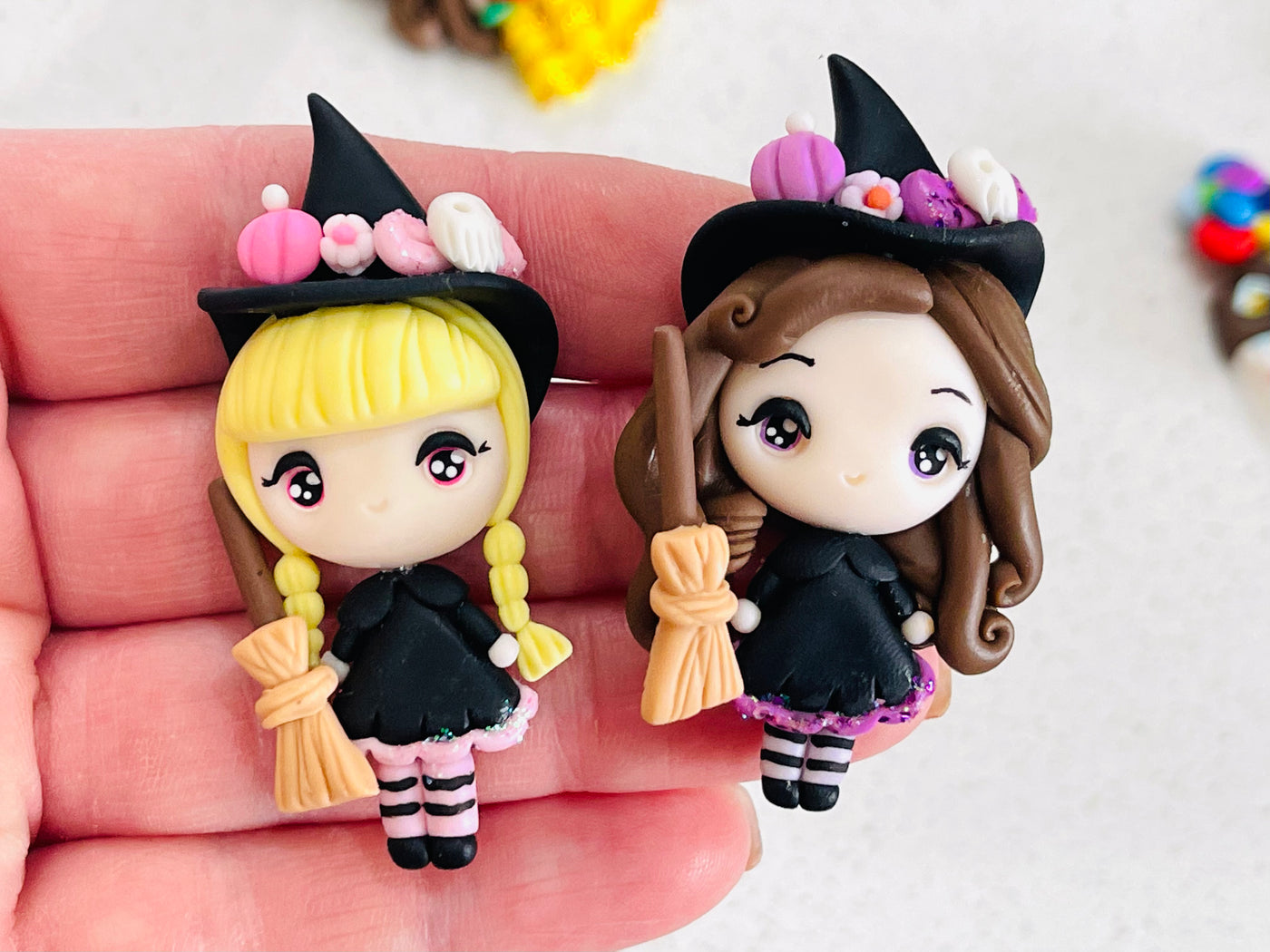 Blond Hair Witch Clay Embellishment
