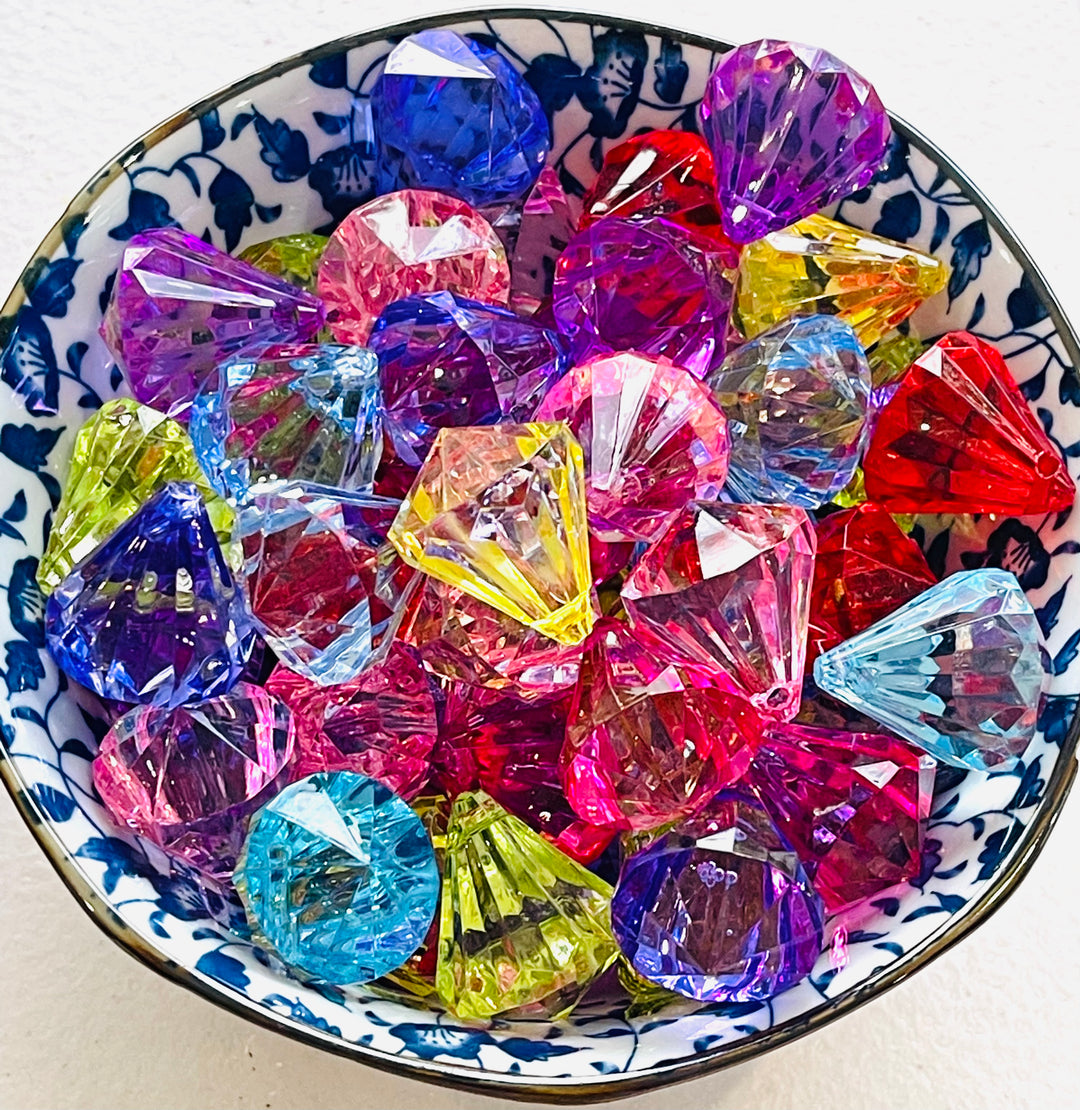 Mélange de perles translucides de style gemme, 21x26mm