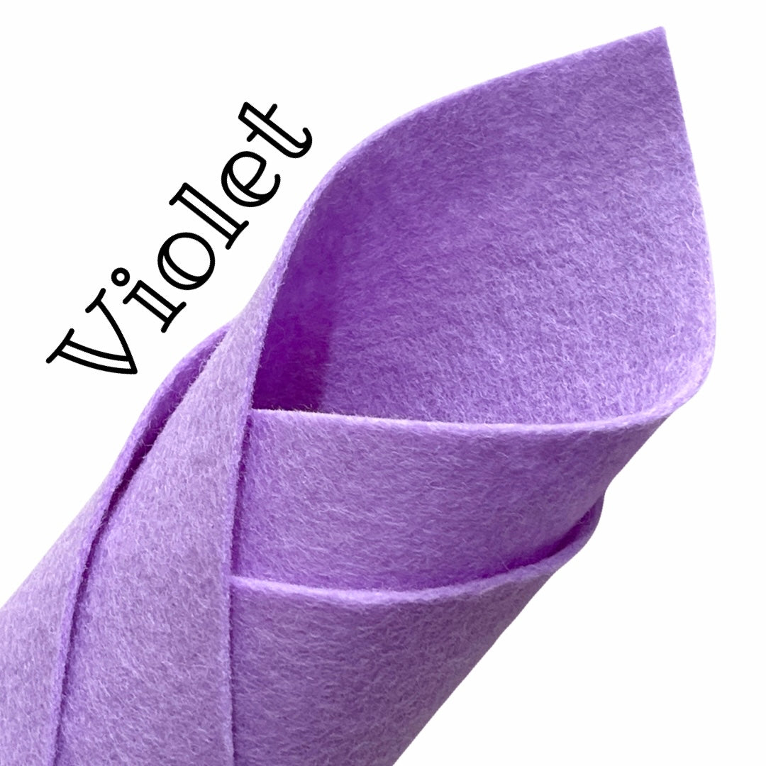 Feutre de laine 100% mérinos violet