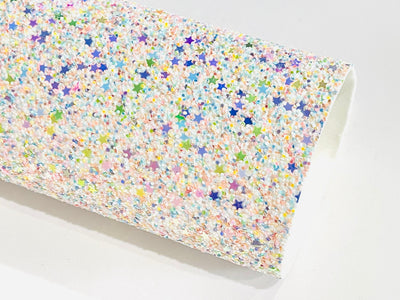 Fairy Stars Chunky Glitter Fabric Sheet
