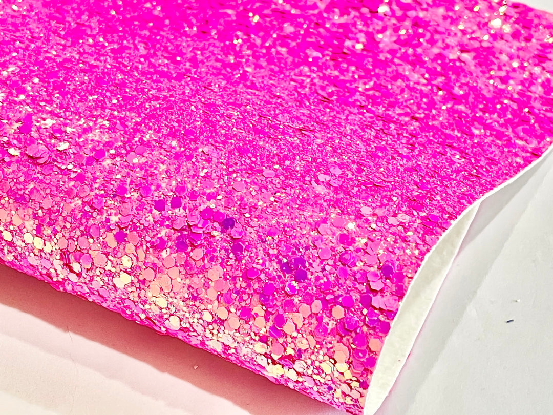 Neon Chunky Glitter Fabric Sheet