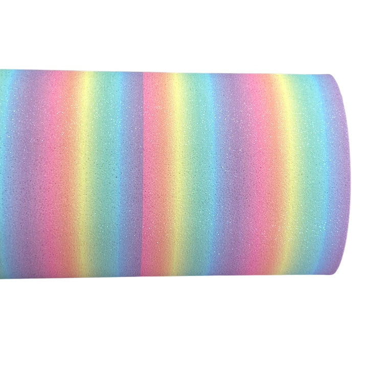 Brighter Rainbow Ombré Glitter Suede Leatherette