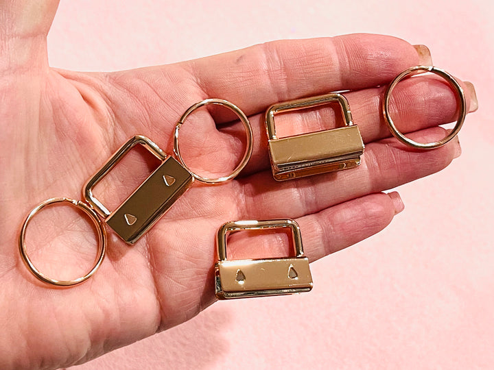 Rose Gold Key Fob Hardware 1 Inch (25mm) Key Fob with 25 mm Split Ring