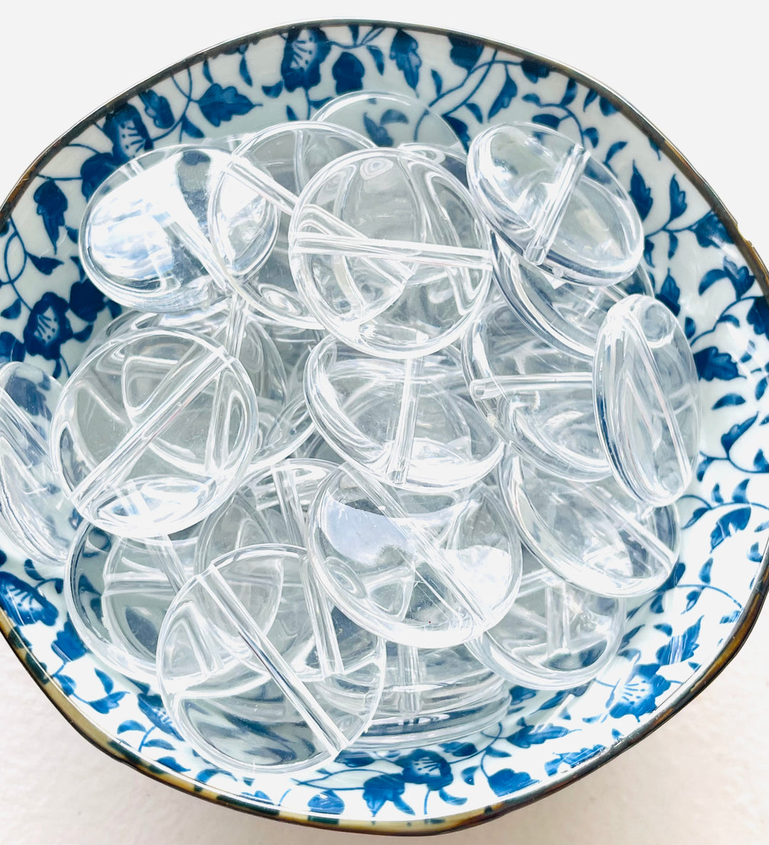 Grosses perles plates transparentes 32 mm