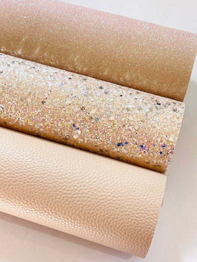 Nude Sparkle Chunky Glitter Leatherette